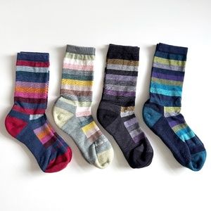 NWOT Lot of 4 Darn Tough Mystic Stripe Light Cushion Crew Socks 1644 Womens S